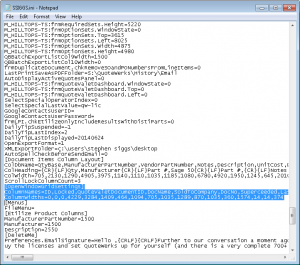 QuoteWerks User INI file, OpenWindowGridSettings section