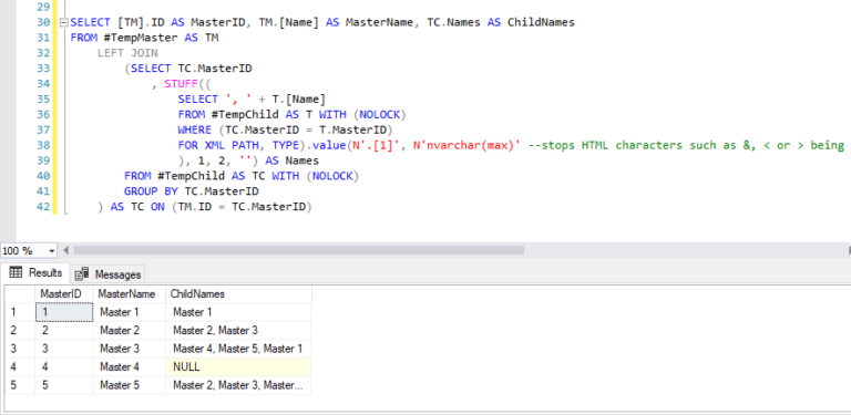 Using SQL Server STUFF function to turn rows in a column - Hilltops IT